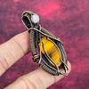 Tiger's Eye Real Gemstone Pendant Copper Wire Wrapped  Rainbow Moonstone Jewelry