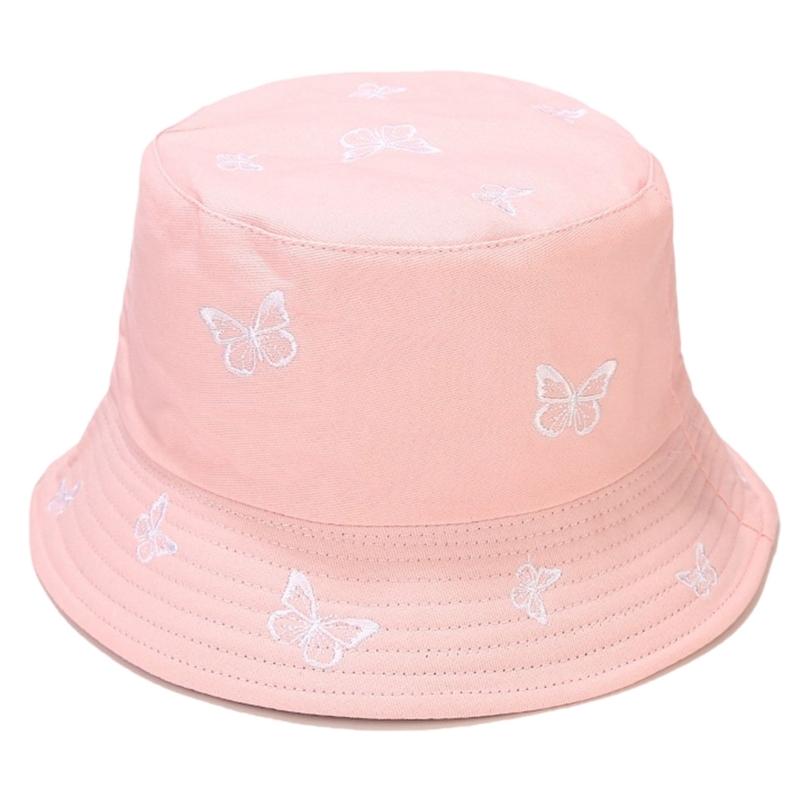 

Bowknot Print Hat Reversible Fisherman Hat Fashion Bucket Hat Light weight Hiking Versatiles Hat for Beach and Park рожевий