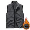 Autumn and Winter Middle-aged and Elderly Men's Vest Velvet Dad Sleeveless Stand-up Collar Multi-pocket Quick-drying Vest Large Size Vest