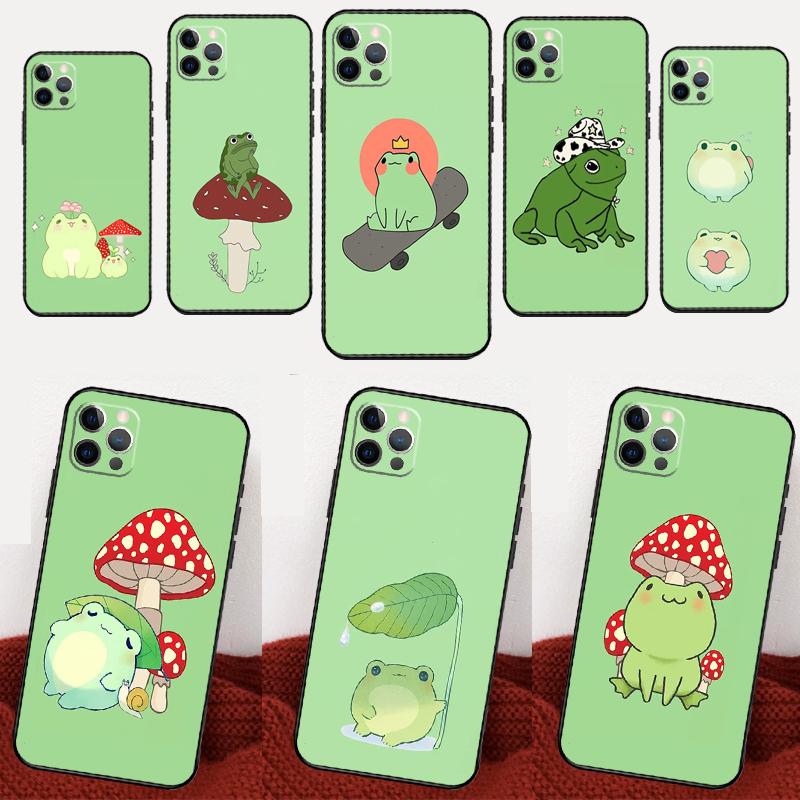 Mint Green The Frog Mushroom Cover For OPPO Reno 10 12 13 14 Pro 11 F 12F 13F 14F 7 8 Lite OPPO Find X9 X6 X5 X8 Pro Case