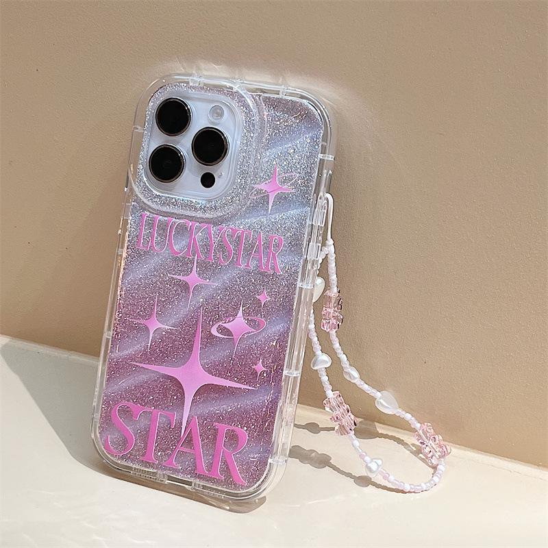 Zhitai Glitter Paper Case for iPhone 12/13/14/15/16 with Bracelet Attachment