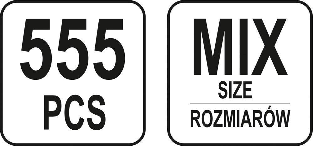 STRAIGHT PIN SET 555 PCS MIX - YT-06873