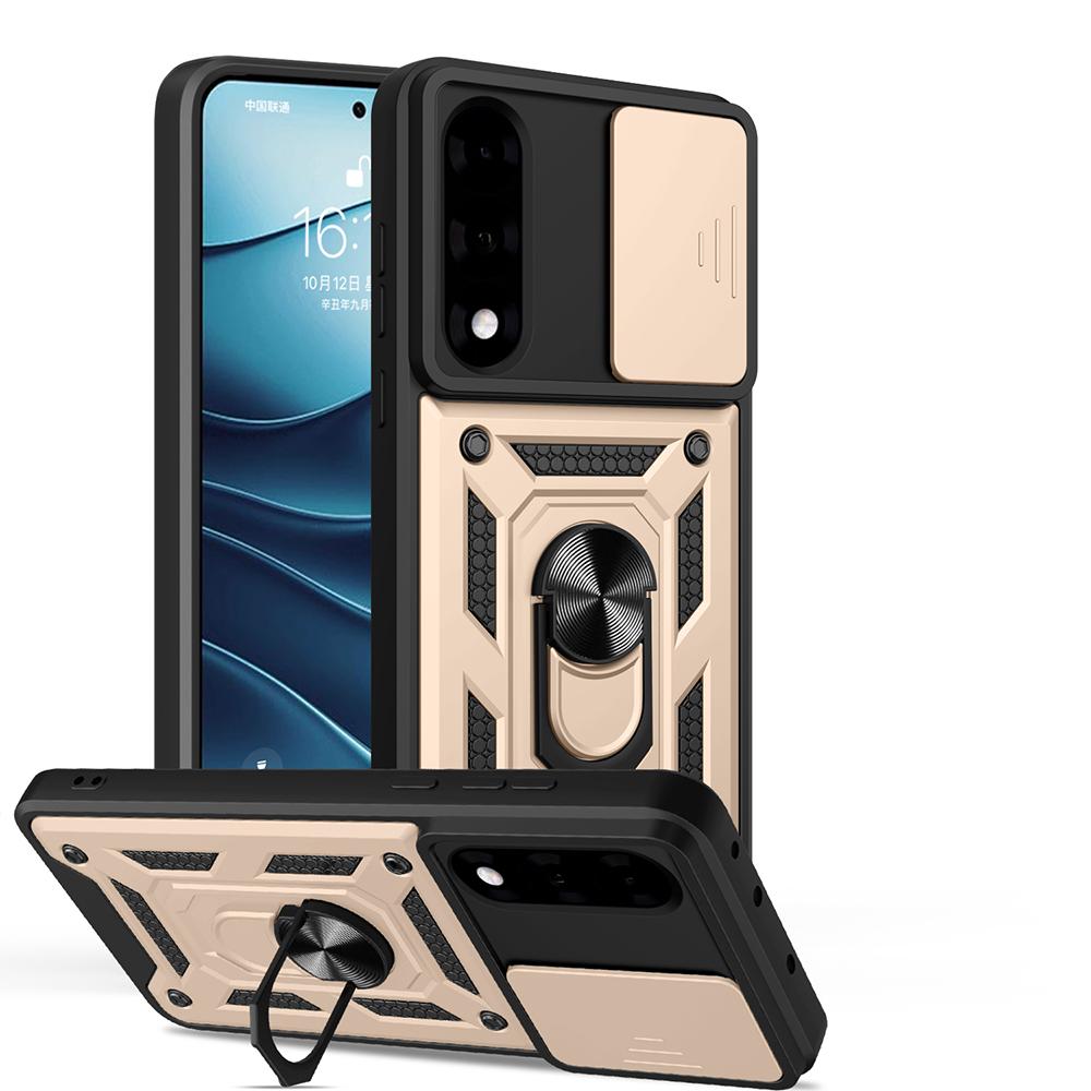 

Чехол для Oneplus Ace 5 Ultra / Nord 5 5G Чехол Слайд Камера Кольцо-подставка Защитная крышка для Oneplus Ace 5 Ultra Противоударная Capa OnePlus Ace 5 Ultra золотой