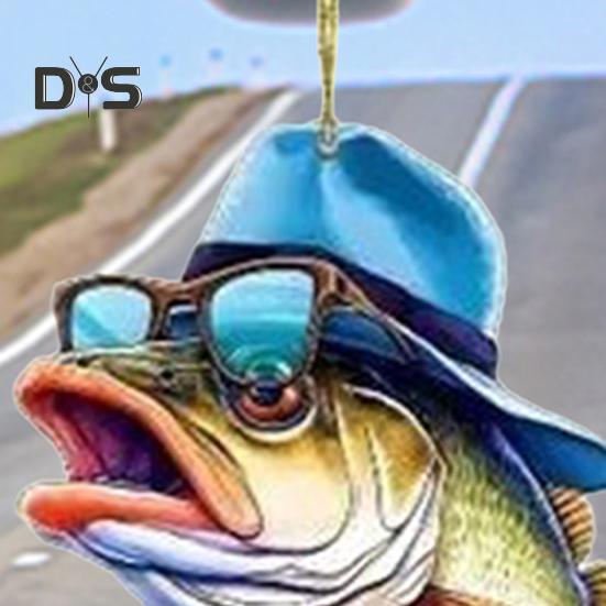 1/6Pcs Automobile Pendants Decorative Cartoon Fish Design with Lanyard Easy to Hang Rearview Mirror Hanging Ornaments