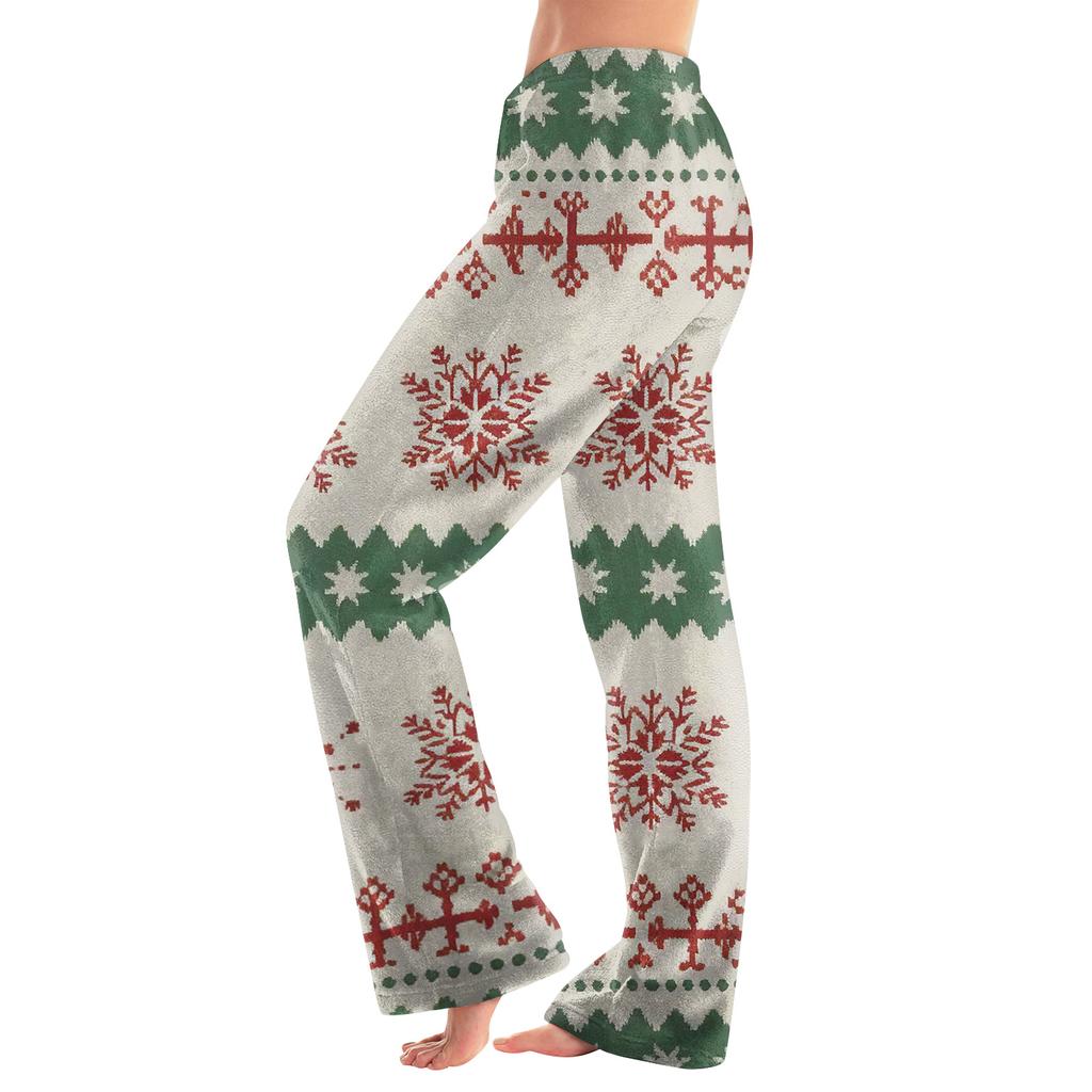 Women  Winter Plaid Pants Full Length Long Trousers Sports Pants