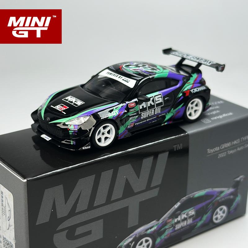 

MINIGT 1:64 Toyota GR86 HKS TYPE R 2022 Tokyo Auto Salon MGT Alloy Car Model 1005