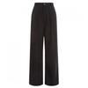 Shop   Women Back Elastic Waist Wide Pants Corduroy Black Pic Wpt 12165