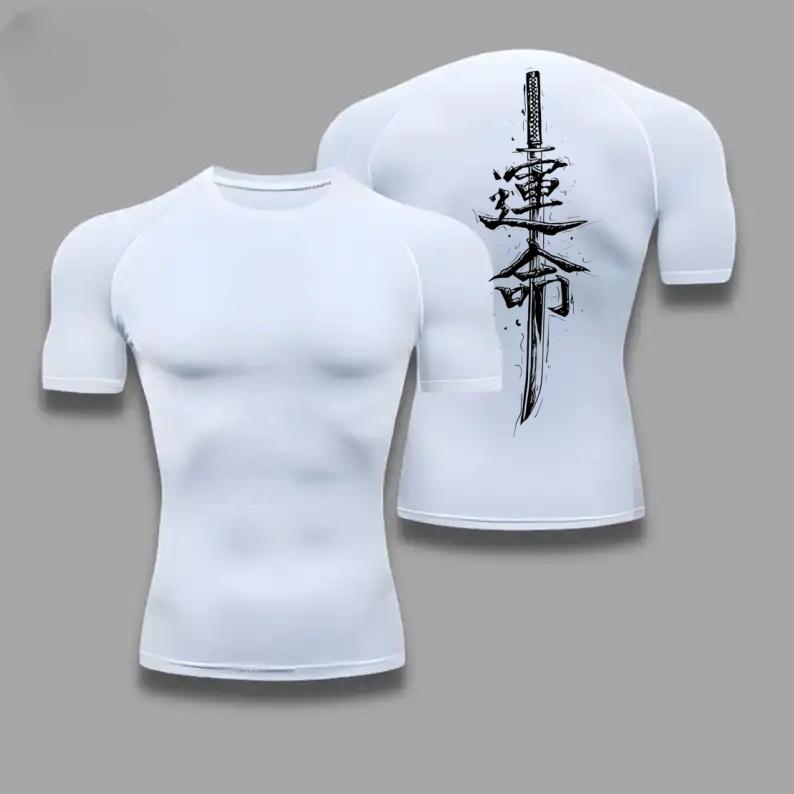 Men's Compressed Shirt Sports Quick Drying Fitness T-shirt Tight Sweat-Absorbent Jogging Cycling Outdoor 8 Colors Short Sleeve