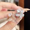 Xiaohongshu hot-selling diamond butterfly ring design light luxury ins style ring