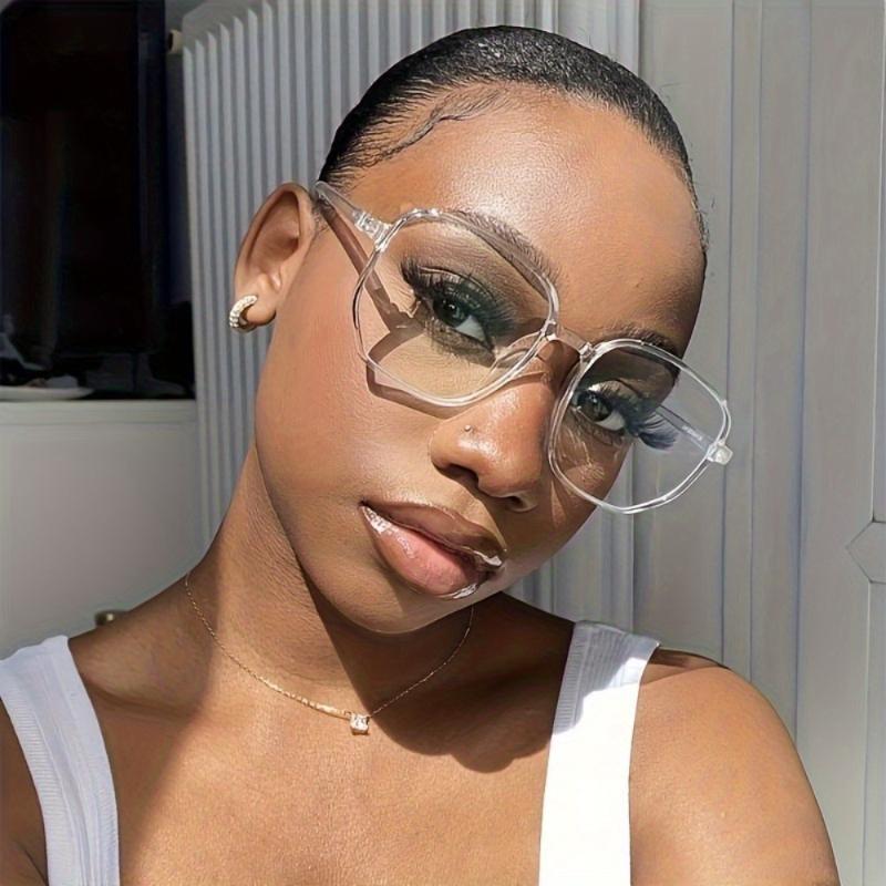 Große Rahmen Quadratische Transparente Gläser - Damen- und Herren Einfache und Modische Blaulichtfilter Computerbrille
