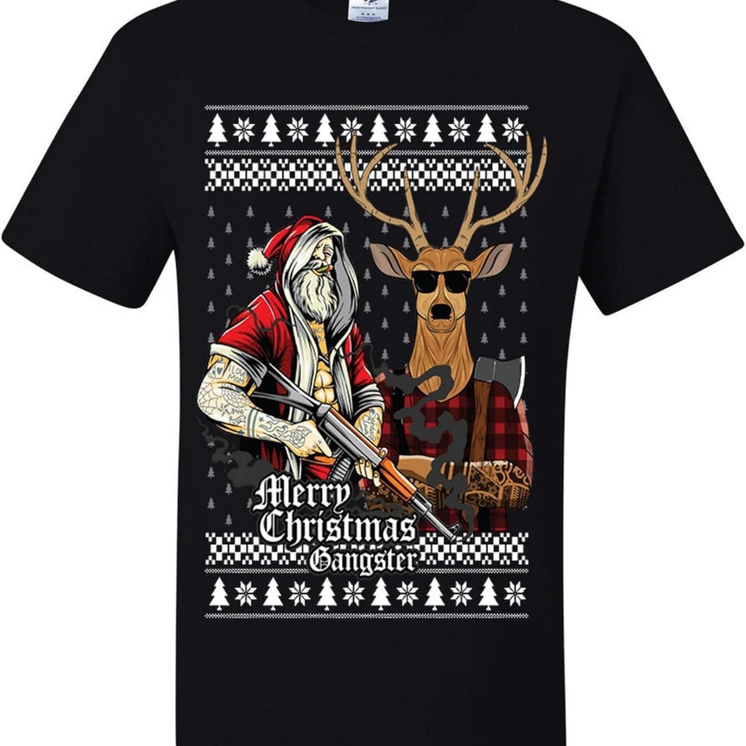 

Бродольф Санта Качалка Спортзал Красноносый Качок Уродливые Рождественские Футболки XXXXXL чёрный