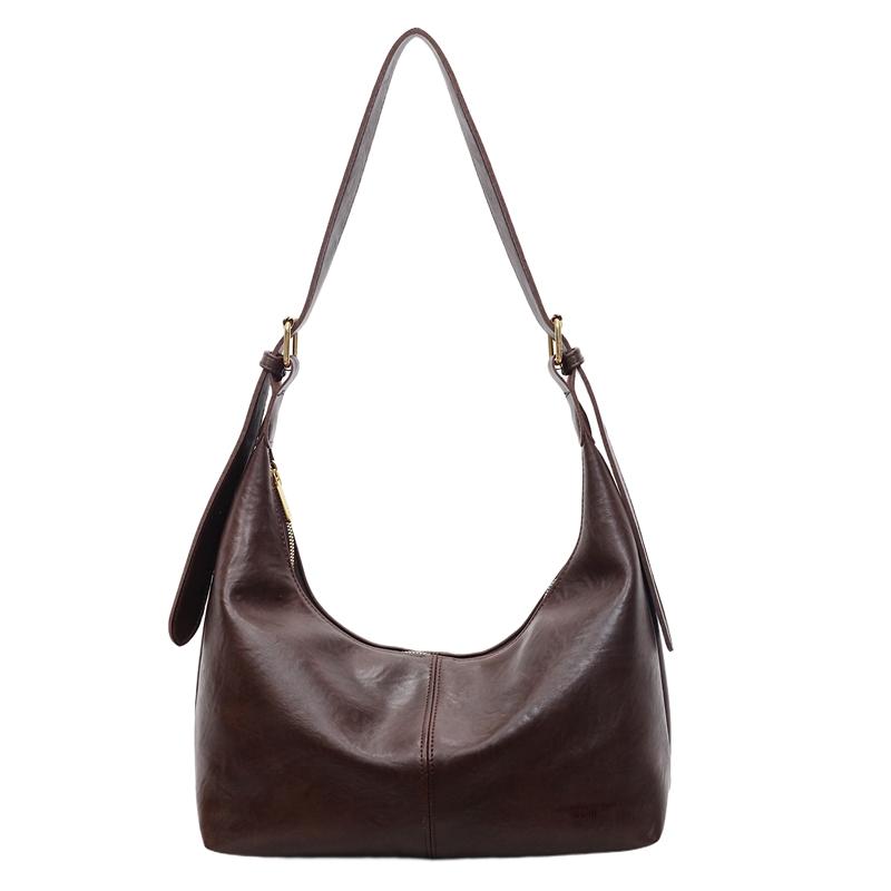 Weiche Leder-Hobo-Tasche mit lässigem Design, großes Fassungsvermögen, Alltagsmode, Umhängetasche