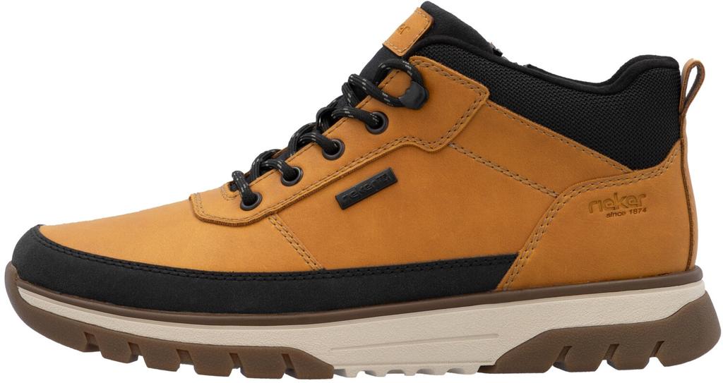 Ботинки Rieker на шнуровке с мембраной TEX ockergelb-schwarz