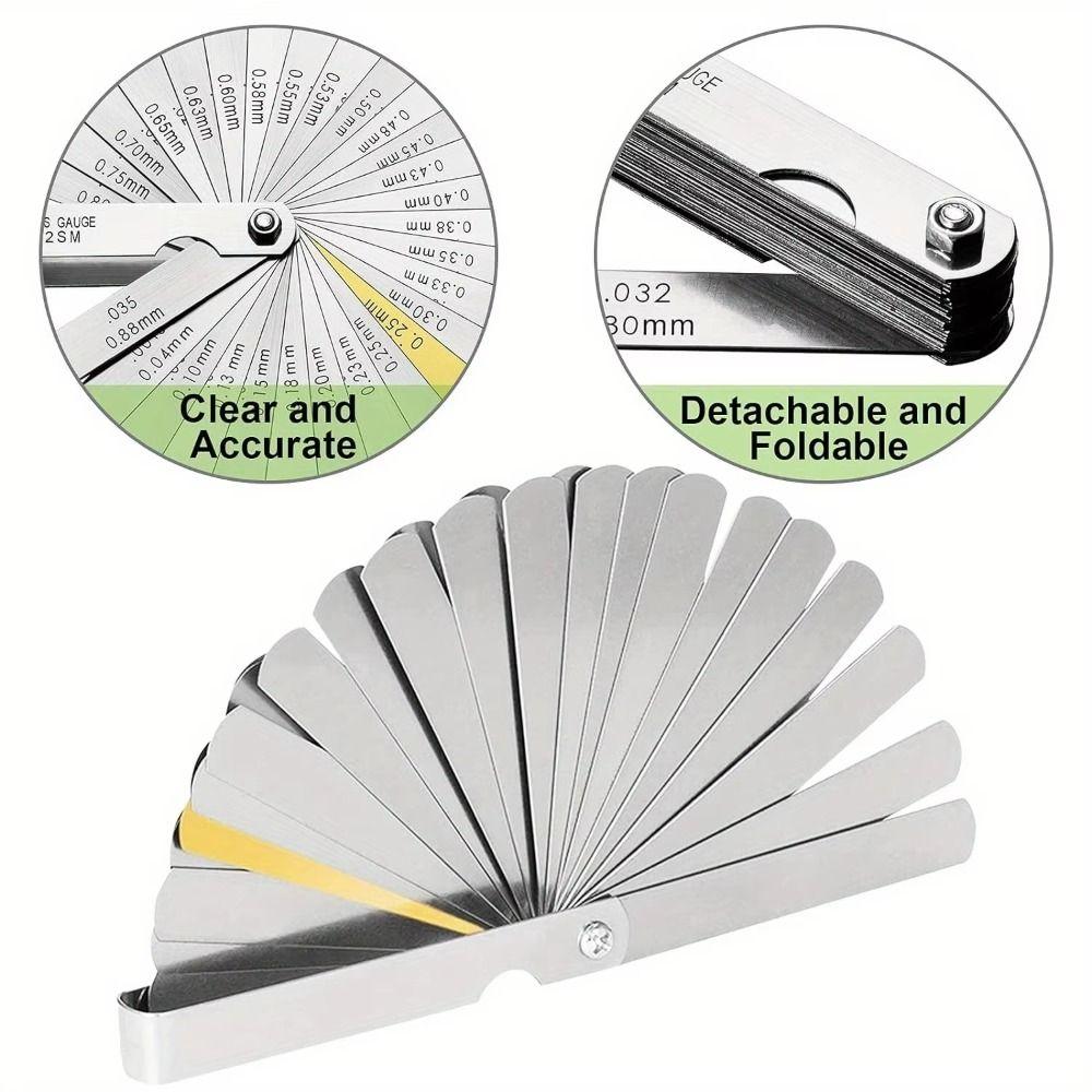 Stainless Steel Feeler Gauge Set Dual Marked Valve Thickness Gauge Gap Measurement