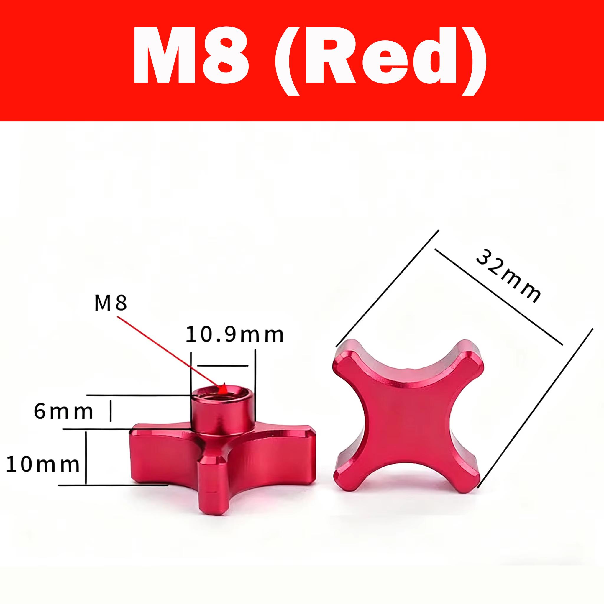 

Black/Silver/Red/Dark Blue M6 M8 Aluminum Alloy Blind Hole Clamping Knob Thumb Nuts 4 Star Hand Tighten Nuts 1pcs