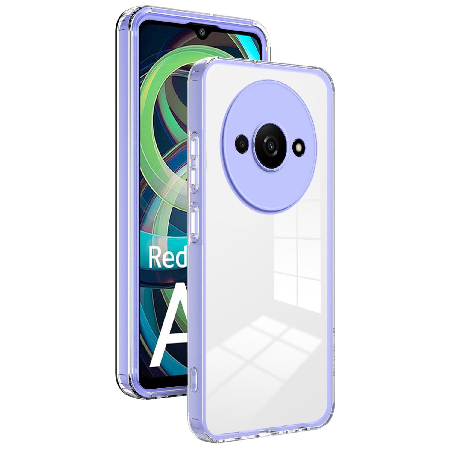 

For Xiaomi Redmi A3/Poco C61 4G Case TPU+PC Shockproof Clear Phone Shell Purple
