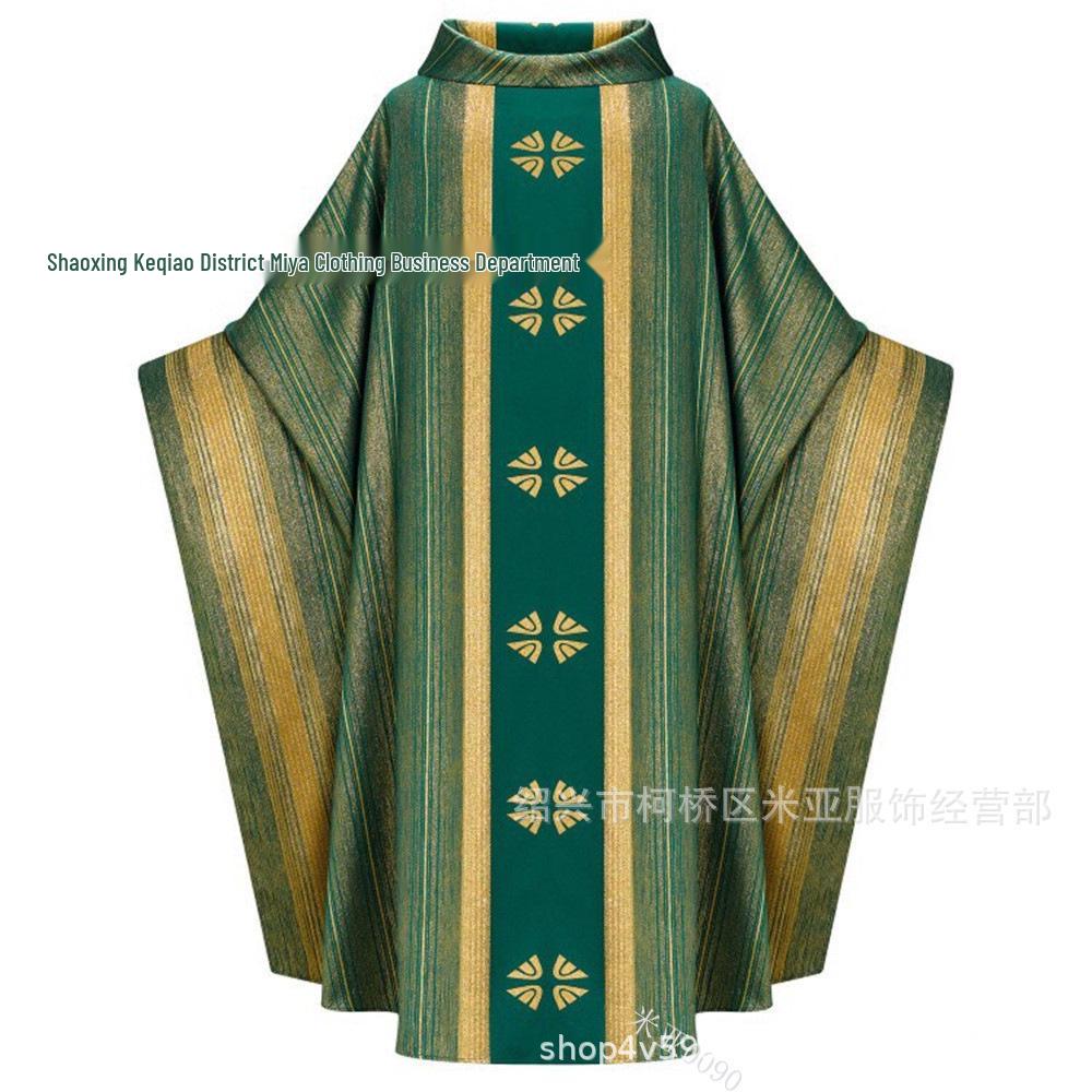 Retro Long Robe with Turn-Down Collar and Loose Sleeves - Four-Color Stage Performance Costume