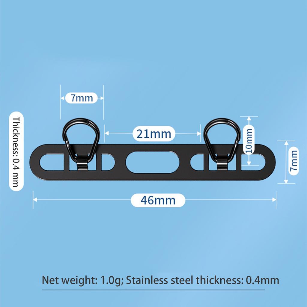 1pcs Stainless Steel Mobile Phone Lanyard Patch Side Hanging Clip Double Buckle Phone Straps Gasket Metal Connect Piece for