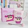 Crayon small new water cup high value cute children's ceramic mug office coffee cup girl birthday gift