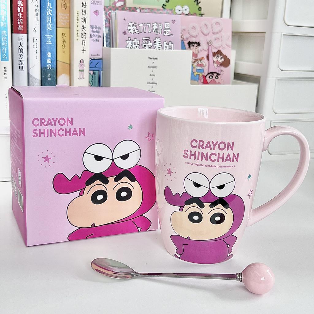 Crayon small new water cup high value cute children's ceramic mug office coffee cup girl birthday gift