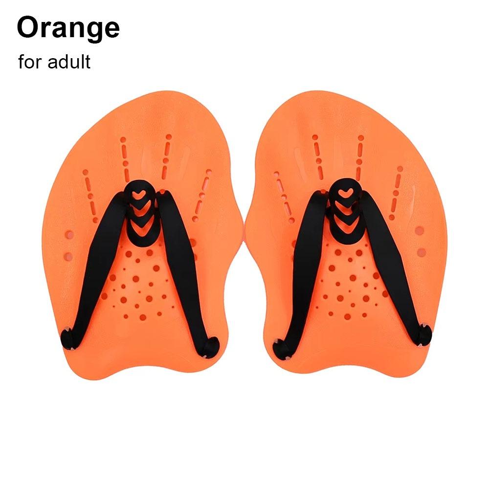 1Pair Freestyle Swim Paddles With Silicone Straps Kids/Adult Swimming Frog Paddle Adjustable Hands Fins Flippers
