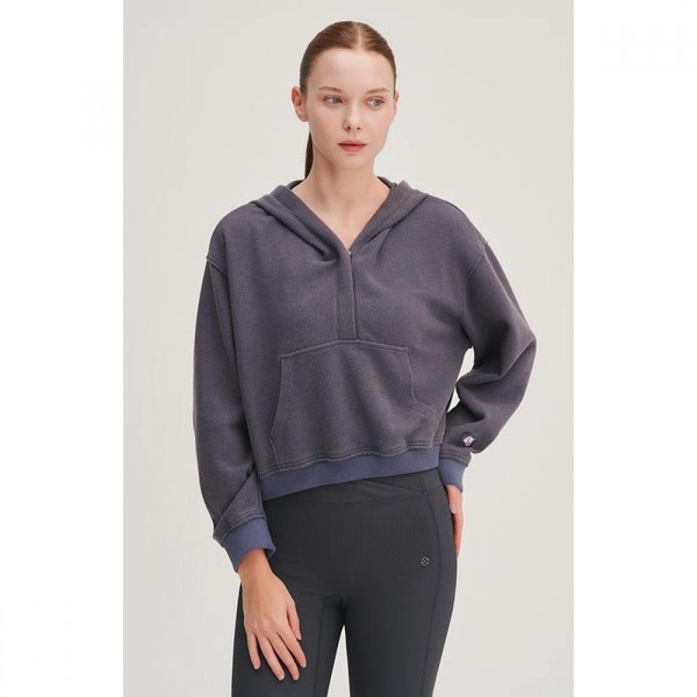 Huit 26ss Washed Half Open Hoodie Sweatshirt Htwtp6i04t