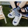 Autumn Women Sports Socks Stripe Fashion Harajuku Hip Hop Female Cotton Sock Unisex Skateboard Street Middle Tube Socks