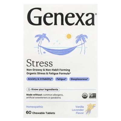 Stress, Organischer Stress & Müdigkeit Formel, Vanille & Lavendel, 60 Kautabletten