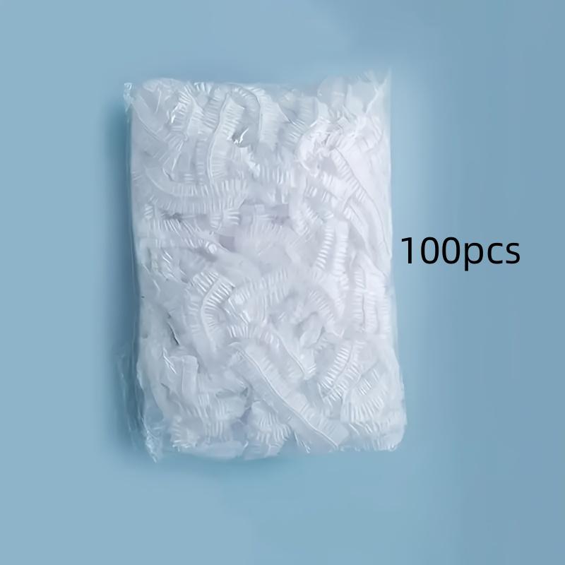 300/100 Stück Strapazierfähige Elastische Hochwertige Einweg-Duschhauben - Transparentes Plastik