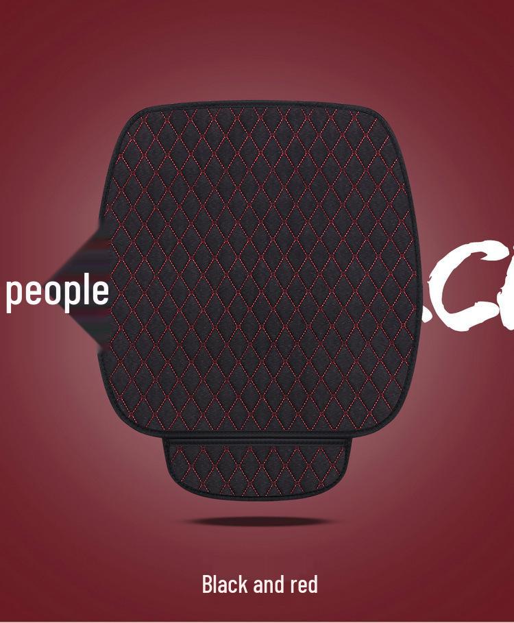 Breathable Linen Car Seat Cushion Set - Four Seasons, Small Waist, Half-Wrapped, 7-Piece