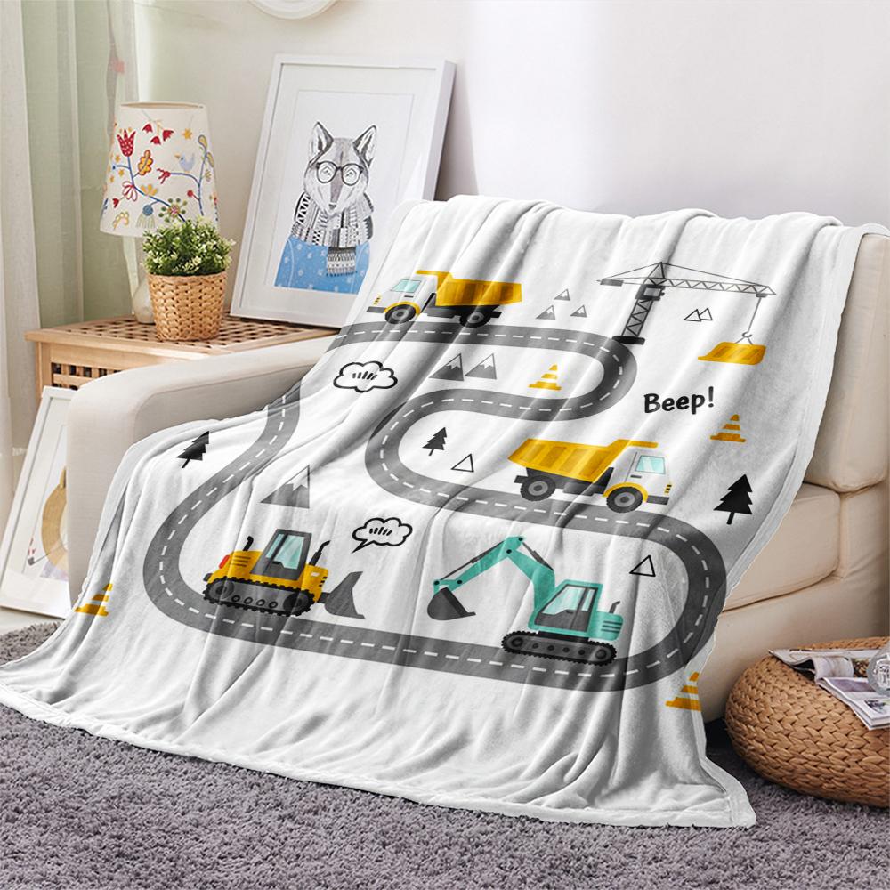 1Pc Cute Nordic Style Print Flannel Blanket, High quality Comfortable for All Seasons, Home Decor, Warmth and Comfort, Perfect for Christmas Gifts W24