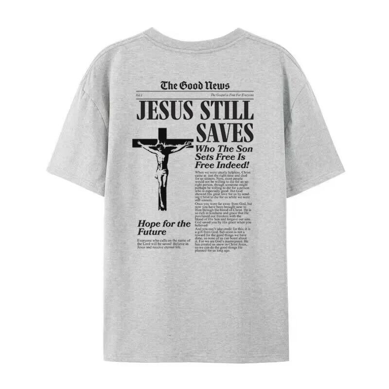Women Retro Fashion Jesus Bible Verse TShirt Unisex Oversized Harajuku Streetwear Graphic Tees Christian Shirt Faith Tops Gifts