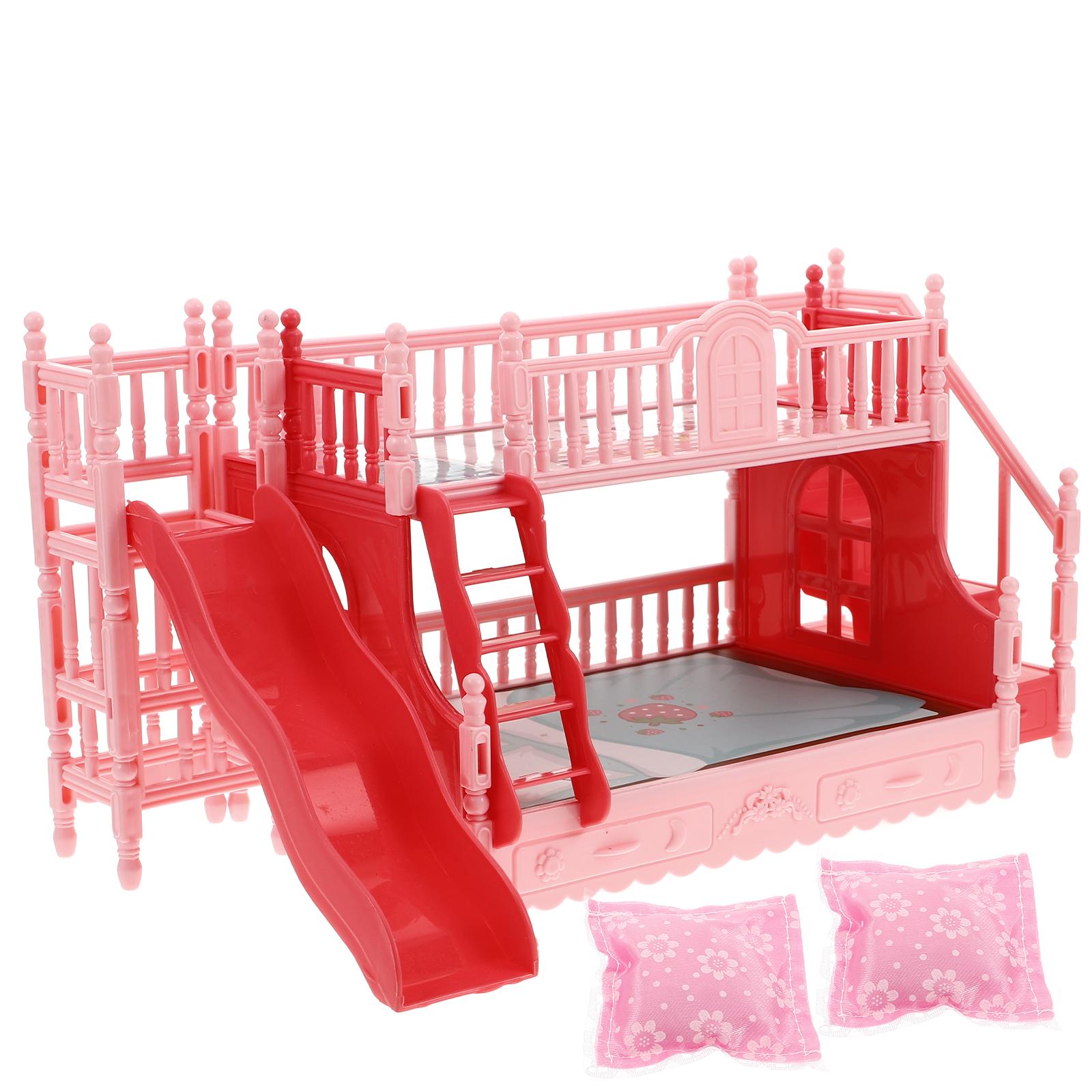 

Кровать Мебель Lil Critters Ldealhouse Каркас Кукольный Домик Спальня Пластиковые Аксессуары Ящик для Кукол Кухня розовый
