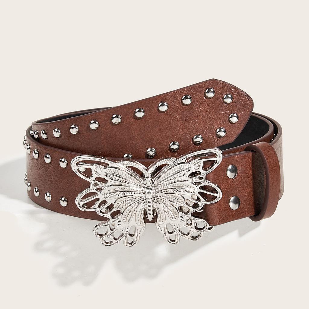 

Stylish Butterfly Buckle Wide Waist Belt For Women s Jeans Available In Various Colors верблюд
