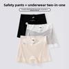Plussize Women's Summer Ultra Thin Ice Silk 2 In 1 Non Mark High Waist Tucked In Flat Angle Safety Briefs