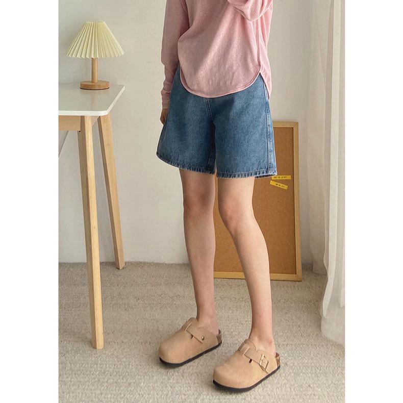 High-Waisted Korean-Style Women's Denim Shorts - Loose, Slimming, Mid-Length Wide-Leg Design for Summer