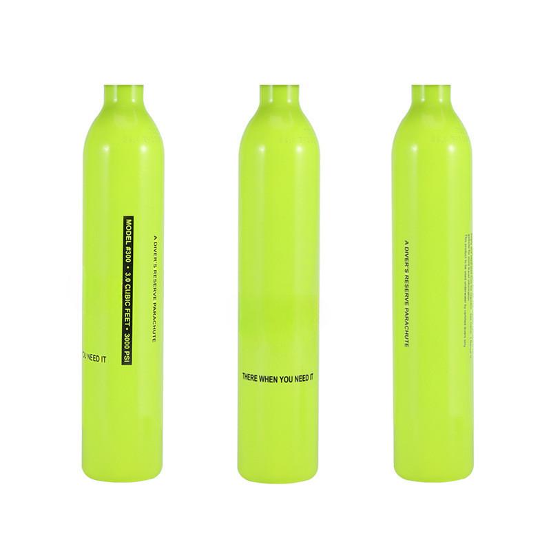 0.5L/0.7L Portable Aluminum Oxygen Bottle 20 Megapascals Mini Scuba Diving Oxygen Bottle Backup Gas Source Bottle 29.4 * 6 * 2.8CM