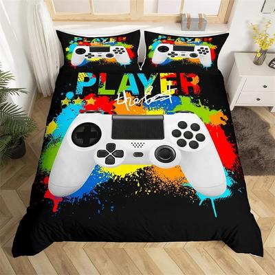 Videospiel-Controller King Bettbezug Gamer Bettwäsche-Set Einzeln Für Jungen Mädchen Teenager Spieler Mikrofaser Gaming Bettdeckenbezug