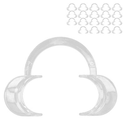 20pcs Disposable Lip Cheek Retractor Transparent CShape Teeth Whitening Mouth Opener(M )