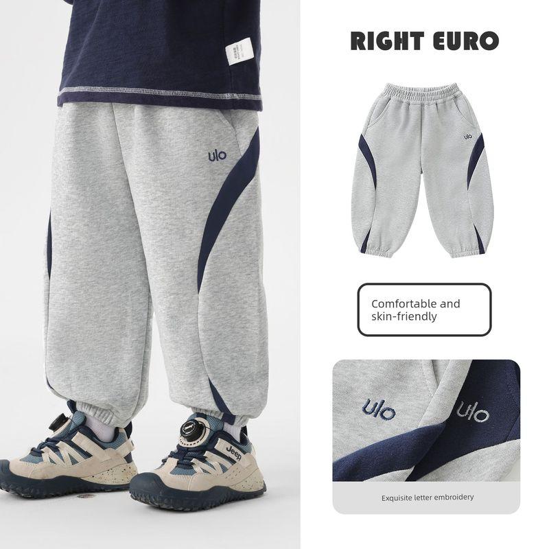 Boys  Spring Casual Sweatpants, Boys  Long Pants, 2026 New Spring Children s Clothing, Baby Spring and Autumn Pants Floral Gray 160