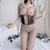 Sexy Lingerie Women Fishnet Open Crotch Catsuit Erotic Hot Dress Porn Fetish Underwear Babydoll Teddies BodyStocking Sex Clothes