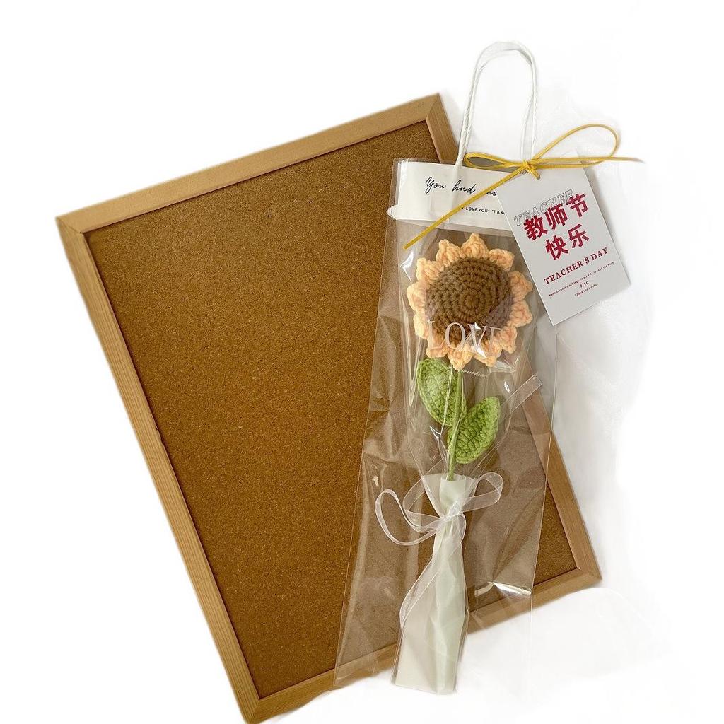 Handmade Knitted Sunflower Yarn Bouquet - Creative Artificial Flowers for Teacher's Day Gift