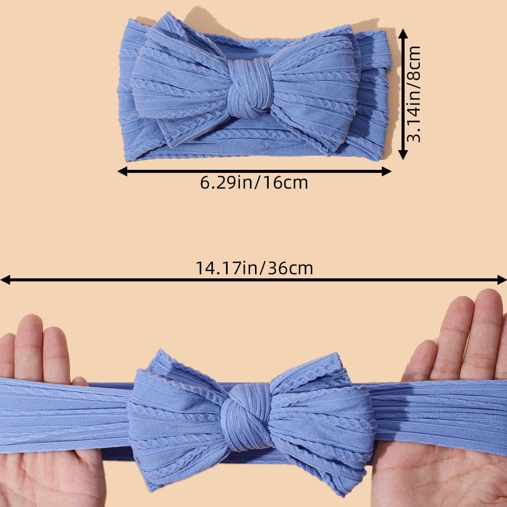 European & American Children's Double-Layer Bow Headband - Soft Nylon Infant Fontanel Protection 