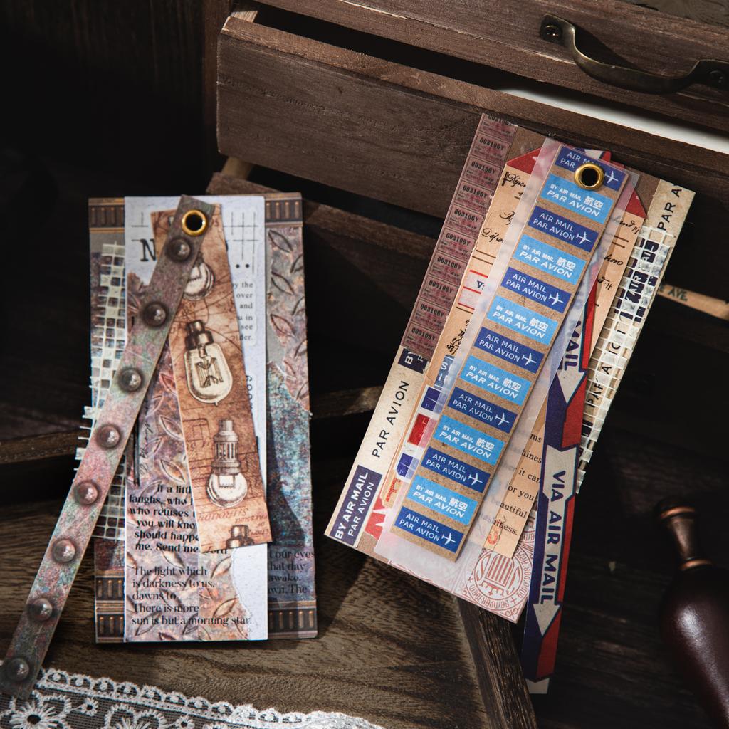 25 Arkuszy Vintage Długie Naklejki do Dziennika Do DIY Scrapbook Gitara Etui na Telefon Notatnik Dekoracja Artykuły Rzemieślnicze Artykuły Papiernicze