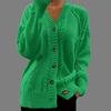 Autumn and Winter Solid Color V-neck Knitting Cardigan Coat Long Sleeve Women's Sweaters