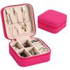 Zippered Leather-Material Jewelry Storage Case with Lid Hooks, Interior Pocket, Ring Rolls, and Removable Dividers