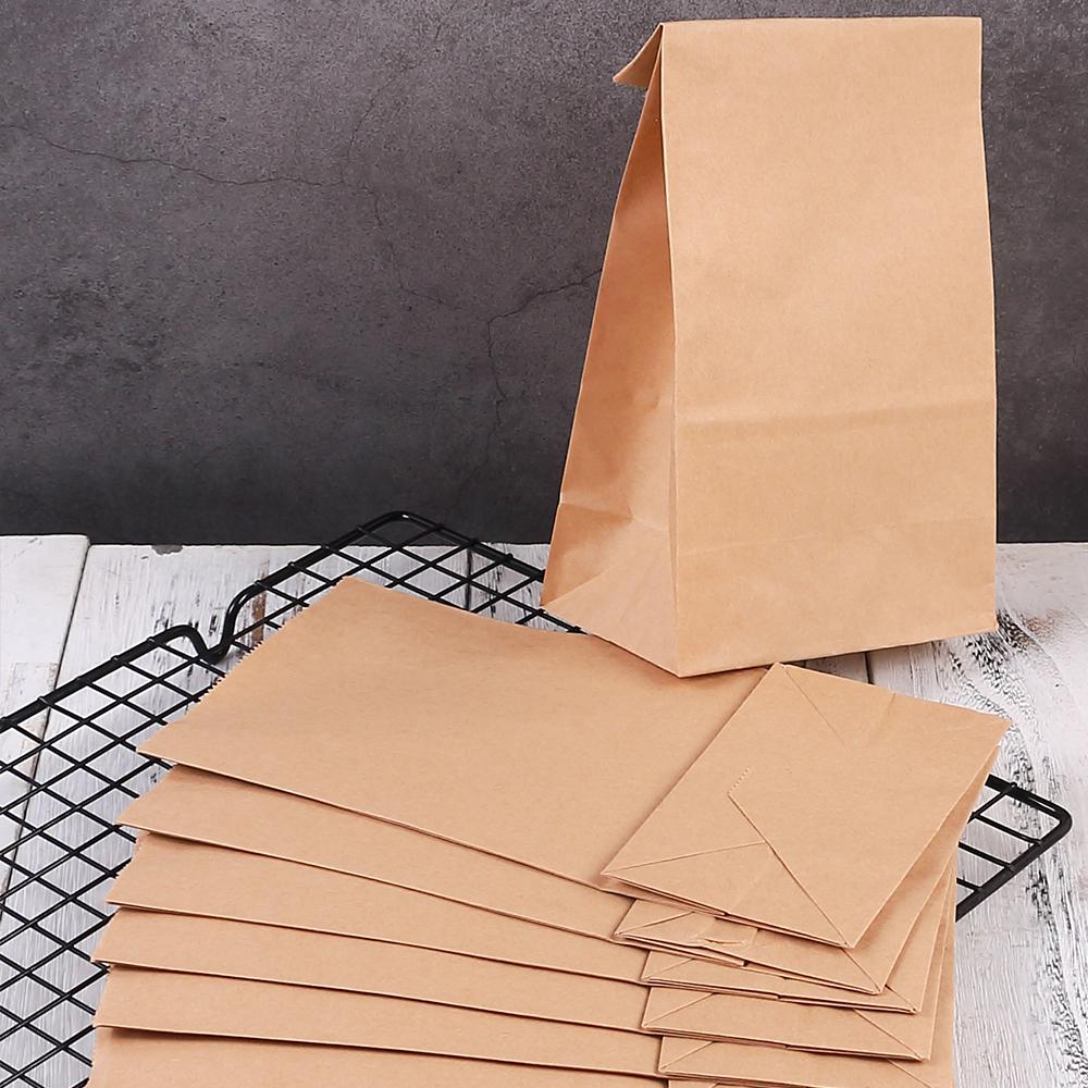 10Pcs Kraft Paper Bags Versatile Paper Snacks Lunch Bags for Food Take Out or Retail Shopping Bread Food Packaging Bag