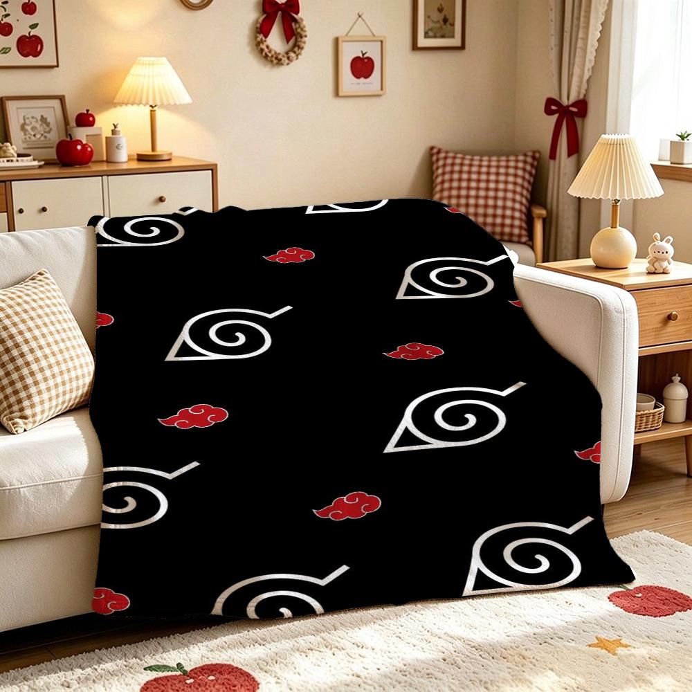 Naruto'S Akatsuki Members Theme Cute Flannel Blanket Machine Washable Fleece Blanket For Living Room Sofa Balcony Home Decor New Year Gift