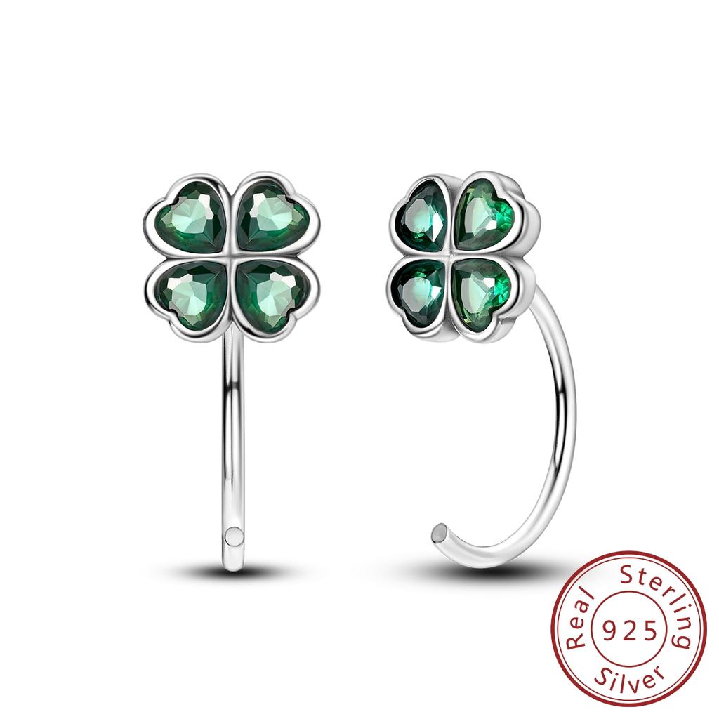 Copper Hoop Earring For Women Heart Star Clover Stud Engagement Wedding Jewelry Gift