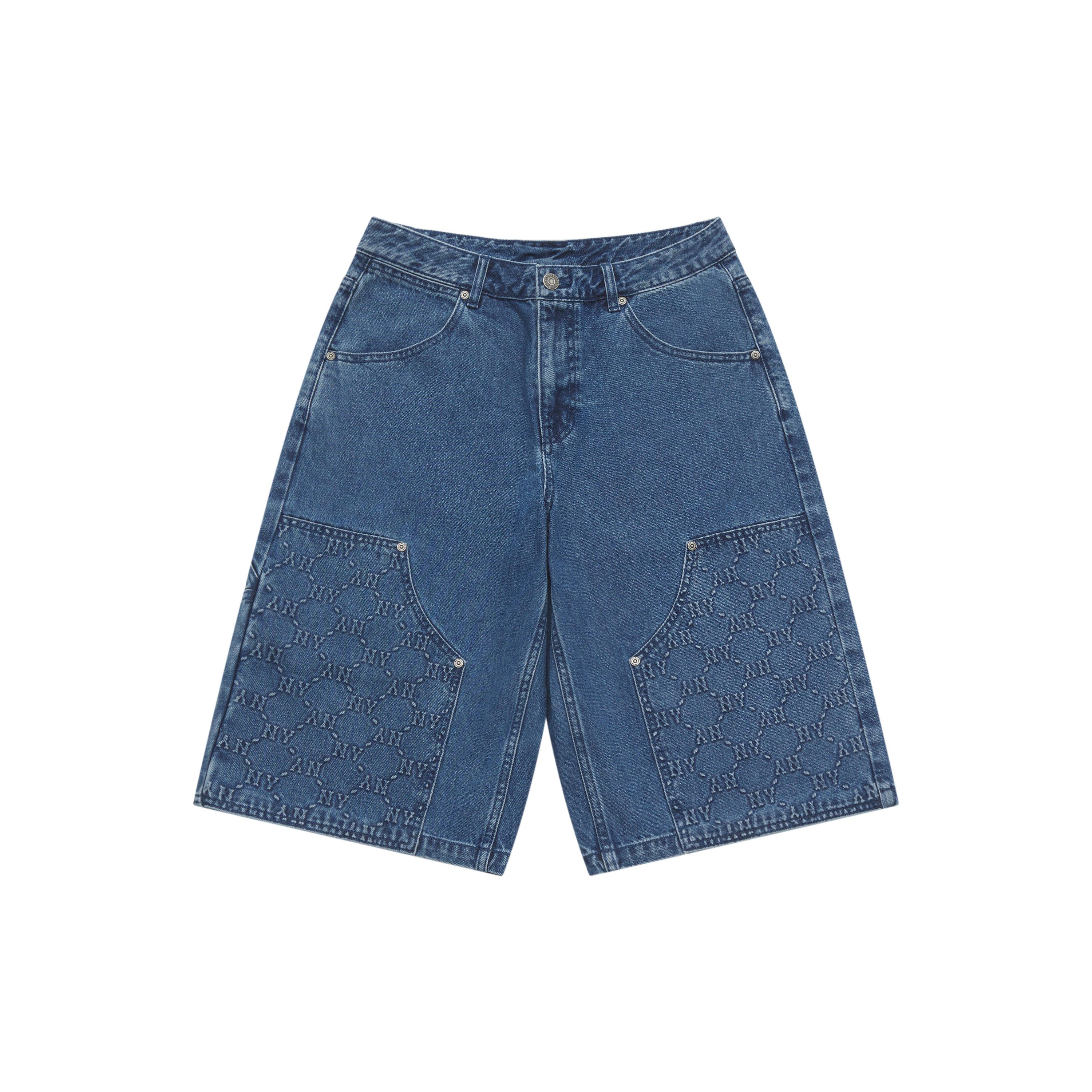 MLB New York Yankees Denim Shorts Men s Blue Moderate 3LDPM0253-50INS L